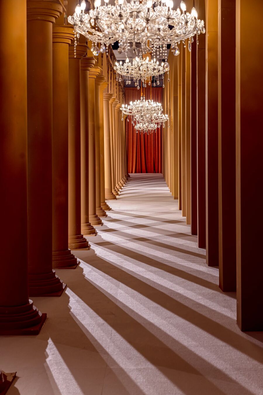 Andalusian arcade wedding corridor design